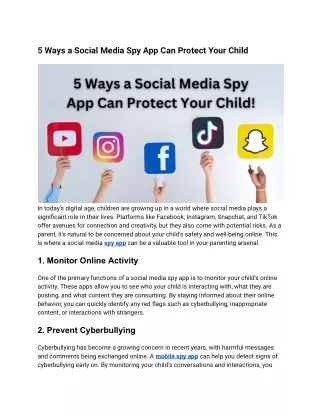 5 Ways a Social Media Spy App Can Protect Your Child