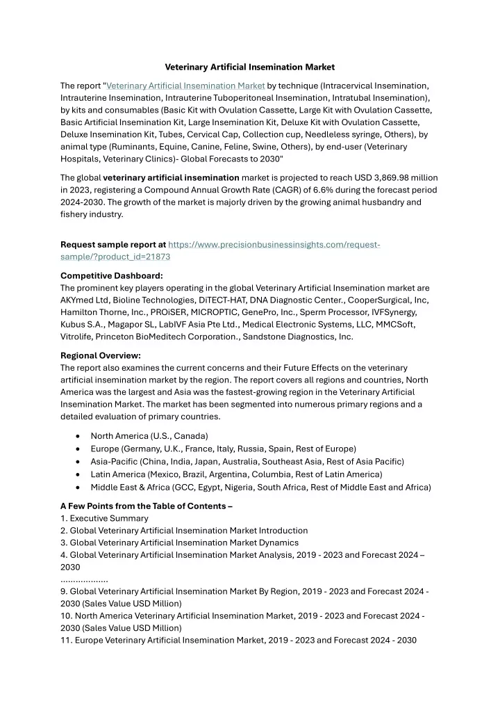 veterinary artificial insemination market