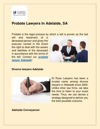 Probate Lawyers In Adelaide