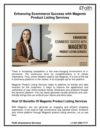 Enhancing Ecommerce Success with Magento Product Listing Services