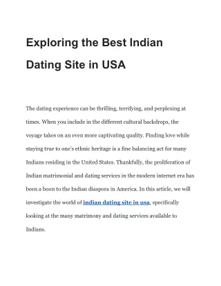 Unveiling the Top Indian Dating Site in USA