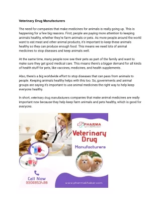 Veterinary Drug Manufacturers