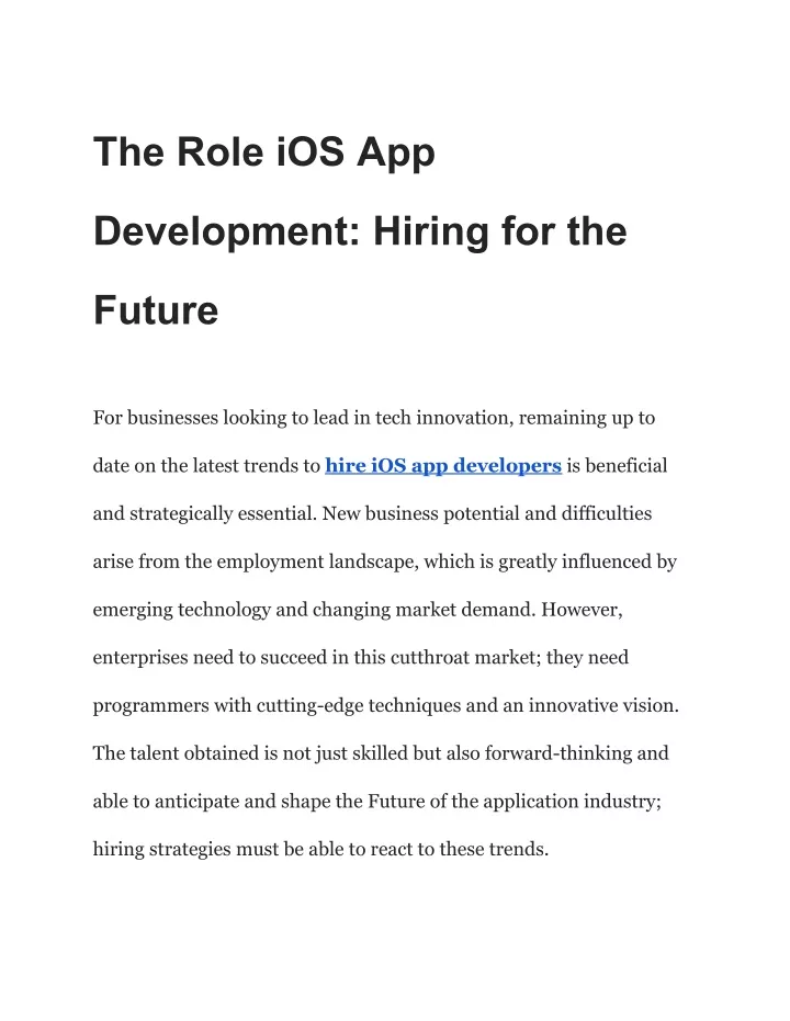 the role ios app