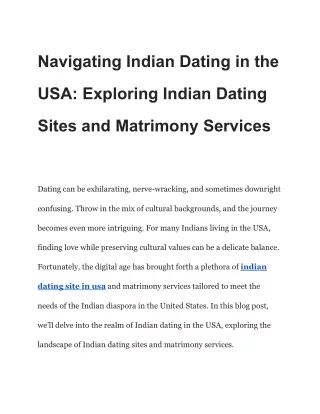 Enhancing Your Experience on an Indian Dating Site in USA
