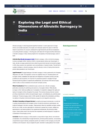 Exploring the Legal and Ethical Dimensions of Altruistic Surrogacy in India