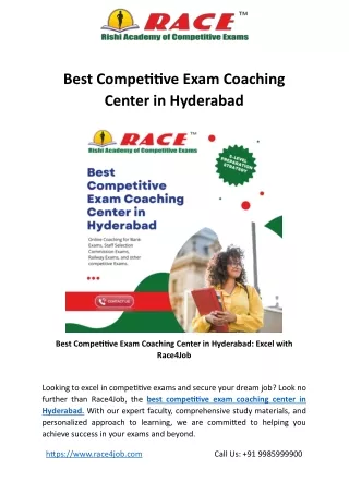 Best Competitive Exam Coaching Center in Hyderabad-Race4job