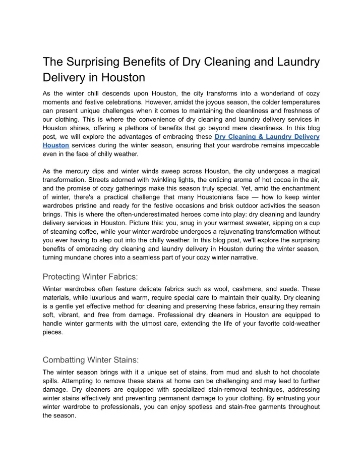 the surprising benefits of dry cleaning
