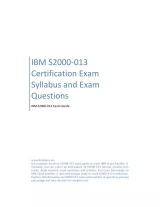 IBM S2000-013 Certification Exam Syllabus and Exam Questions