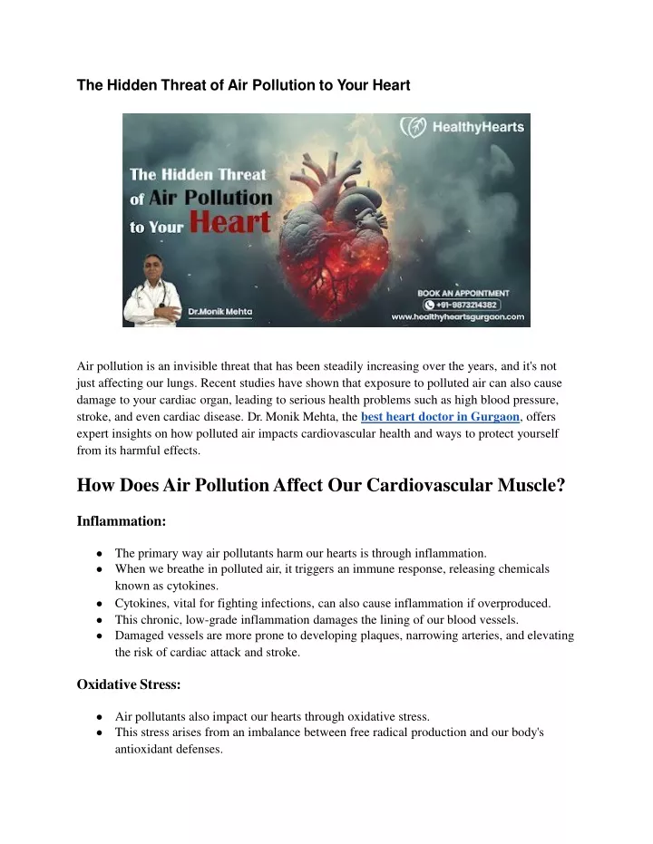 the hidden threat of air pollution to your heart