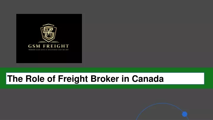 the role of freight broker in canada