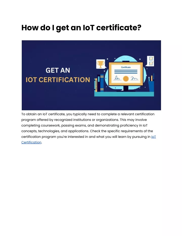 how do i get an iot certificate