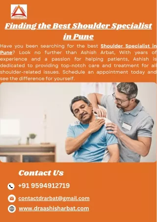 Finding the Best Shoulder Specialist in Pune