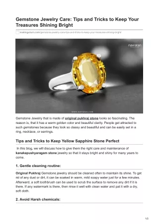 makinguturn.com-Gemstone Jewelry Care Tips and Tricks to Keep Your Treasures Shining Bright