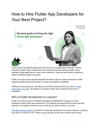 how to hire flutter app developers for your next