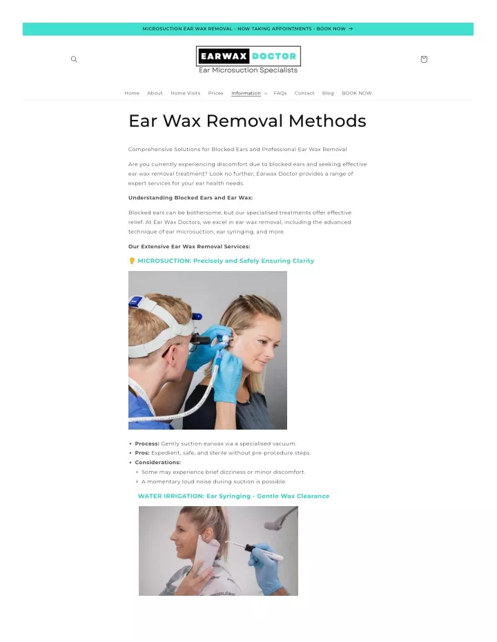 microsuction ear wax removal now taking