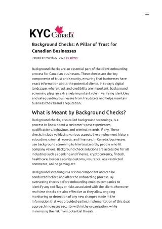 Background Checks: A Pillar of Trust for Canadian Businesses