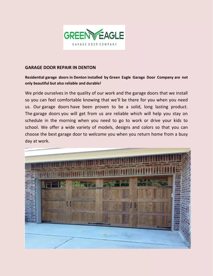 garage door repair in denton