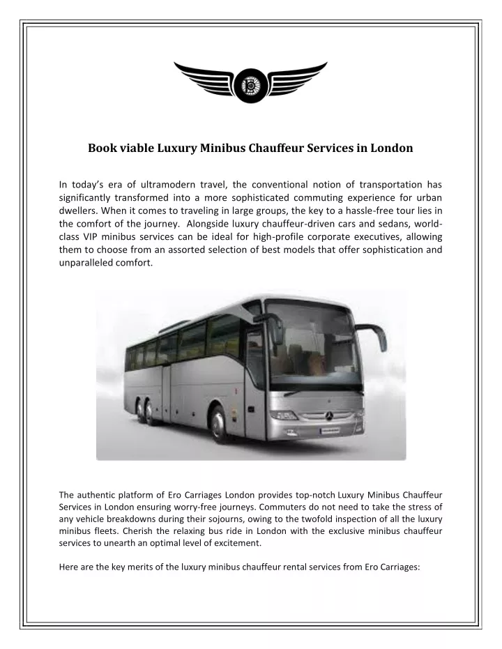 book viable luxury minibus chauffeur services