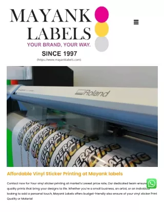 Vinyl Sticker Printing