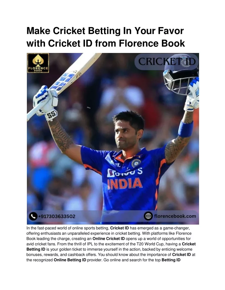 make cricket betting in your favor with cricket id from florence book