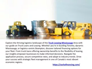 Driving Prosperity A Guide to Truck Loans and Leasing in the Greater Toronto Area