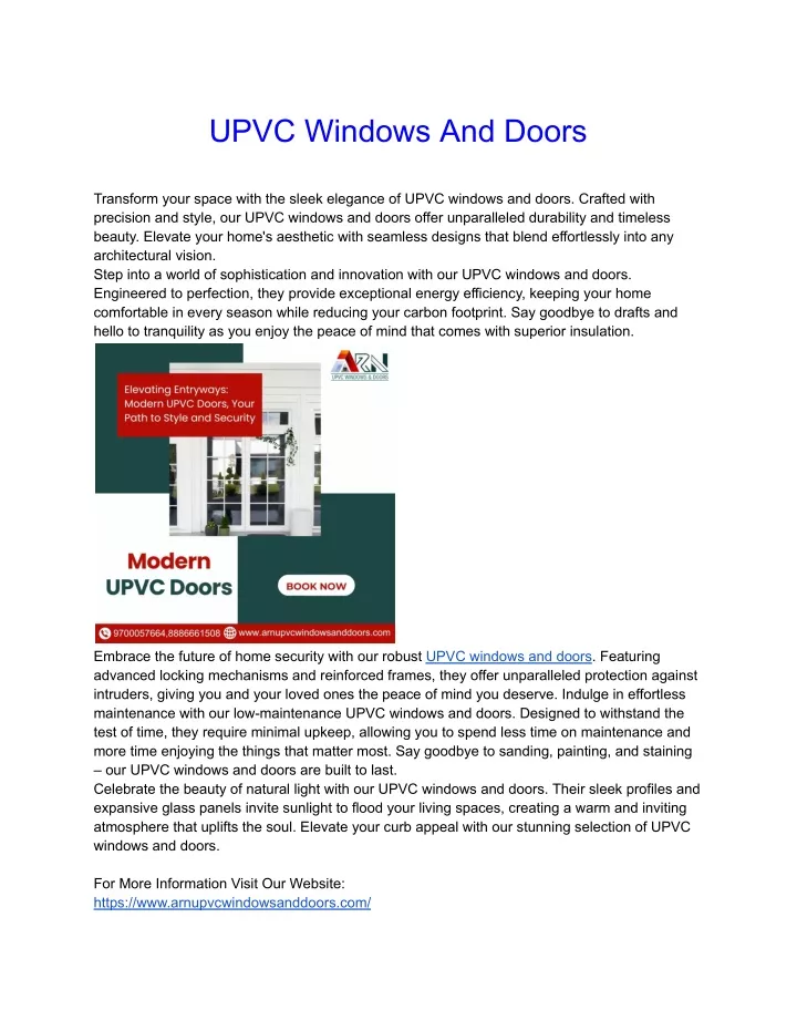 upvc windows and doors