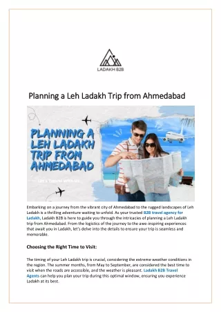 Planning a Leh Ladakh Trip from Ahmedabad