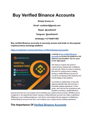 Buy Verified Binance Accounts