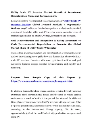 Utility Scale PV Inverter Market Future Demand, Leading Growth Drivers 2036