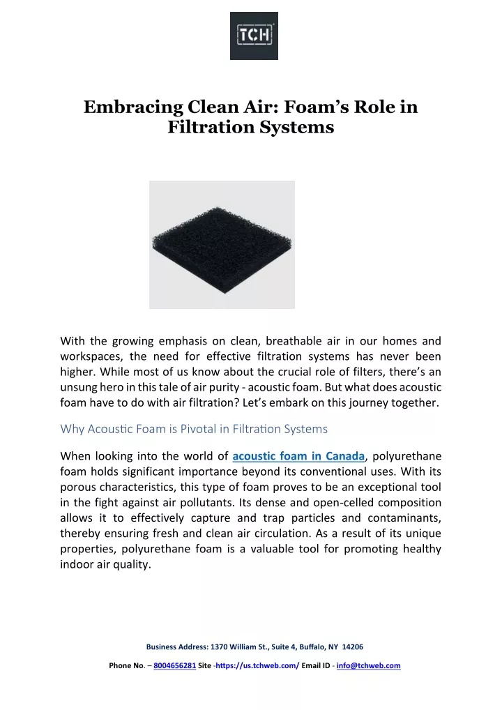 embracing clean air foam s role in filtration