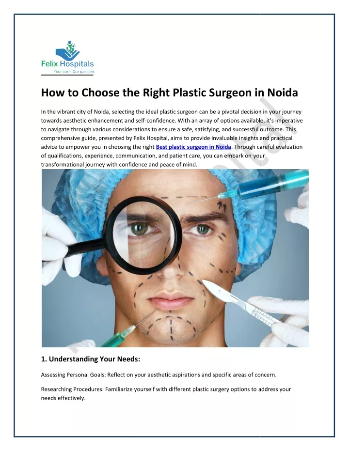 how to choose the right plastic surgeon in noida