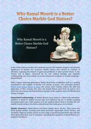 Why Kamal Moorti is a Better Choice Marble God Statues