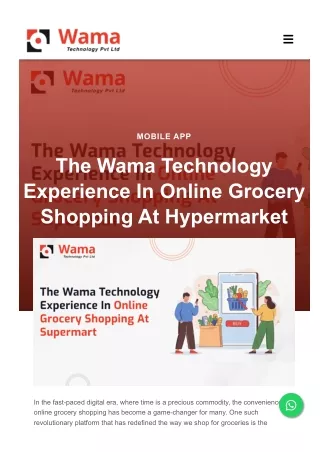 The Wama Technology Experience In Online Grocery Shopping At Hypermarket