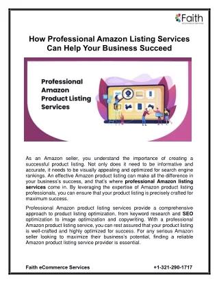 How Professional Amazon Listing Services Can Help Your Business Succeed