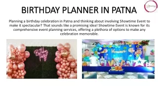 Enjoy your birthday planner in patna