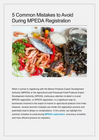 5 Common Mistakes to Avoid During MPEDA Registration