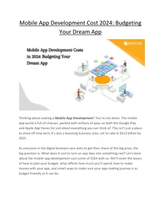 Mobile App Development Cost 2024 Budgeting Your Dream App