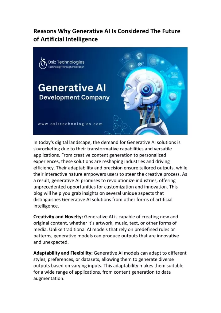 reasons why generative ai is considered