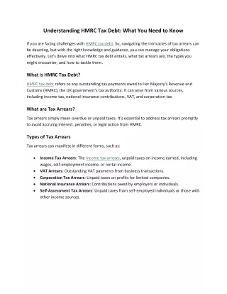 understanding hmrc tax debt what you need to know
