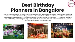 Best Birthday Planners In Bangalore
