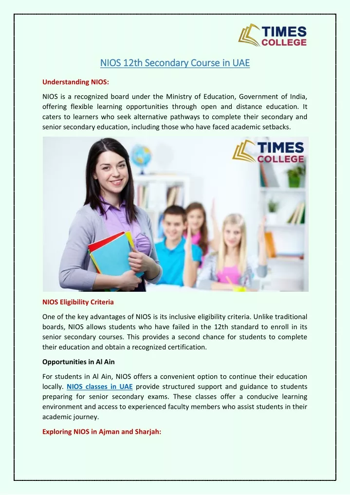 nios 12th secondary course in uae nios 12th