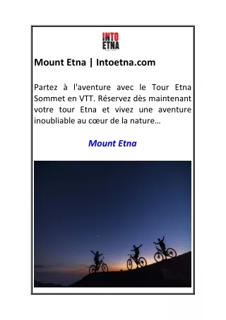 Mount Etna Intoetna.com