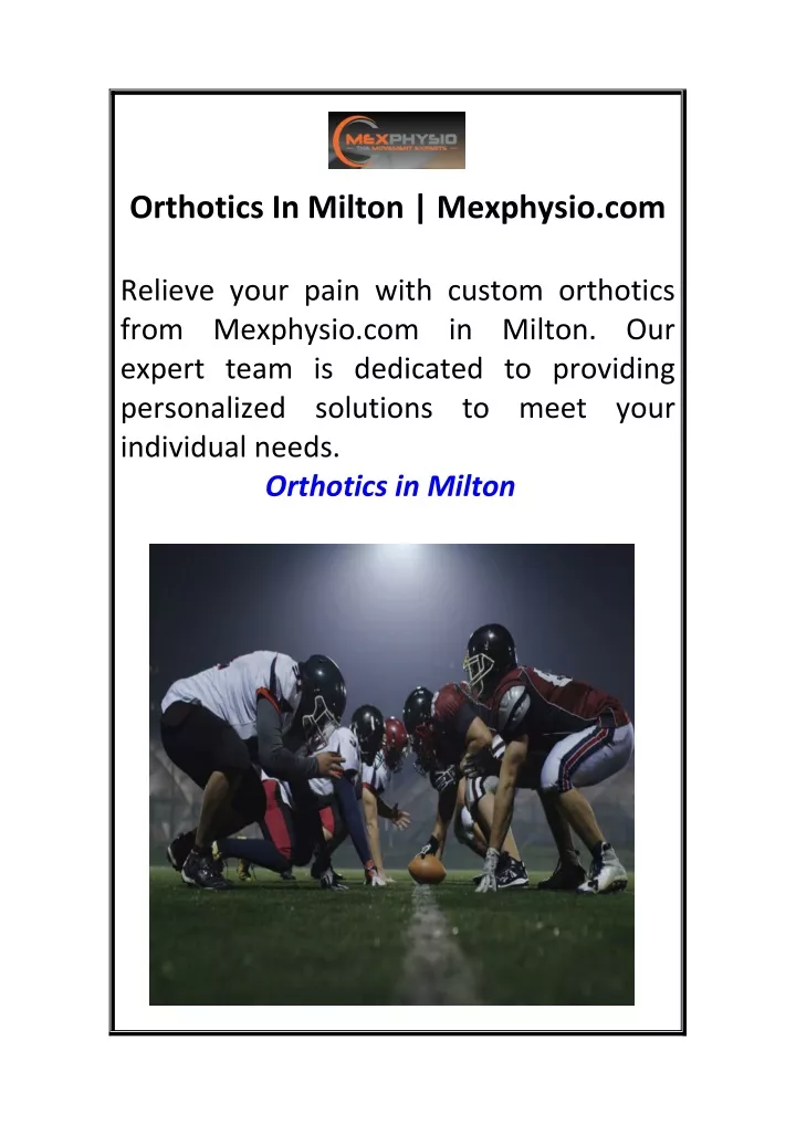 orthotics in milton mexphysio com