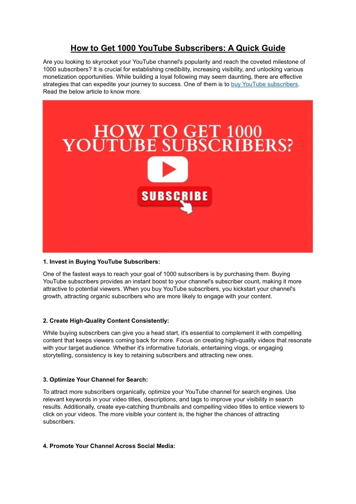 how to get 1000 youtube subscribers a quick guide