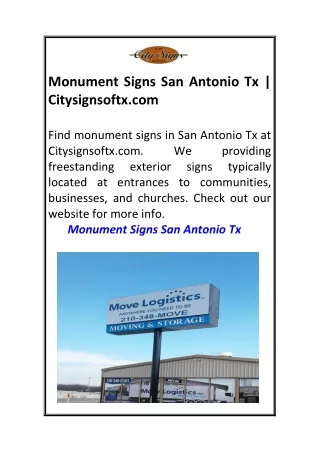 Monument Signs San Antonio Tx  Citysignsoftx.com