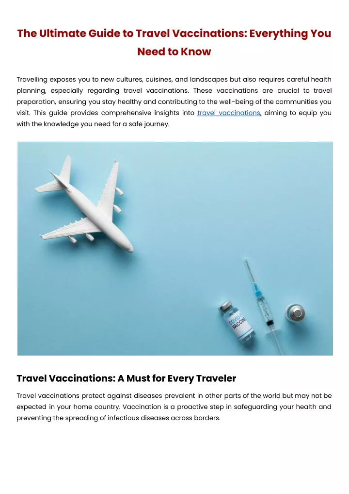 the ultimate guide to travel vaccinations