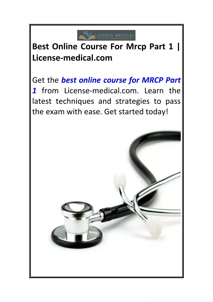 best online course for mrcp part 1 license