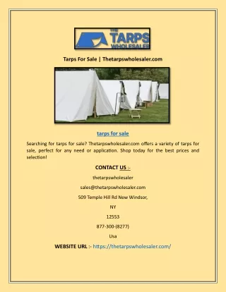 Tarps For Sale | Thetarpswholesaler.com
