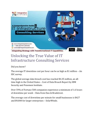 Unlocking the True Value of IT Infrastructure Consulting Services