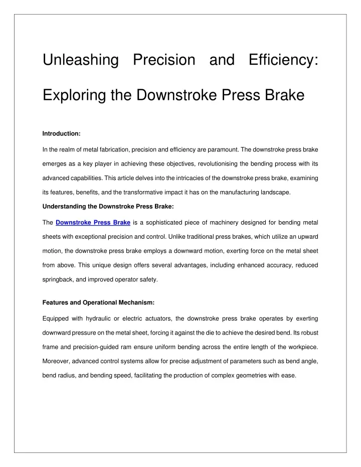 unleashing precision and efficiency